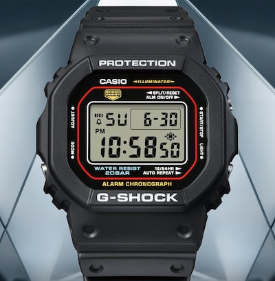 Casio G-Shock watch with resin strap in black - tap to shop collection image