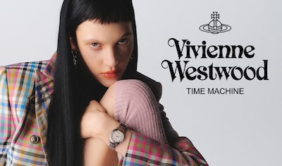 Vivienne Westwood Time Machine campaign with image of model wearing watch image