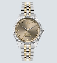 Ladies Vivienne Westwood watch with blush gold dial. Tap to shop ladies watches image