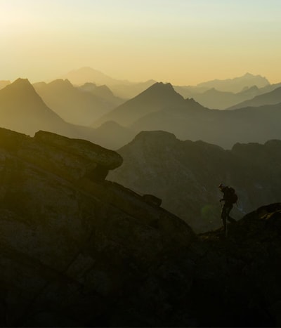 Image of Gallet explorer hiking in mountains image