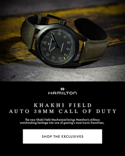 Hamilton Khakhi Field Auto 38MM Call of Duty - The new Khaki Field Mechanical brings Hamilton's military watchmaking heritage into one of gaming's most iconic franchises. Shop The Watch image