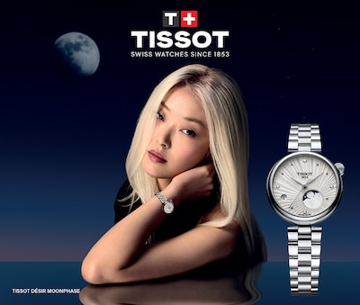 Tissot Desir Moonphase Watch Banner with Tissot Logo image
