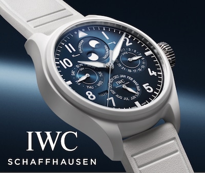 IWC logo with image of IWC Pilot Chronograph Le Petit Prince 41mm Mens Watch Blue image