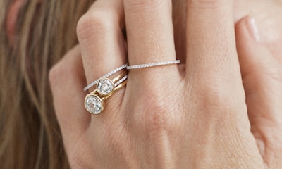 Image of a lady wearing Monica Vinader Siren Diamond Rings image