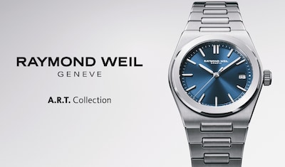 Image of Raymond Weil watch with Logo and text A.R.T Collection image