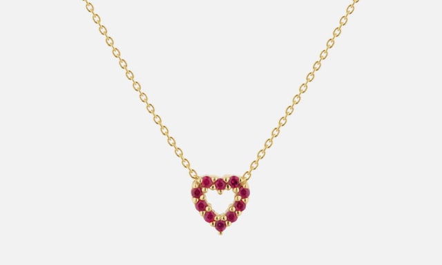 Roberto Coin Tiny Treasures collection - Ruby double sided heart pendant