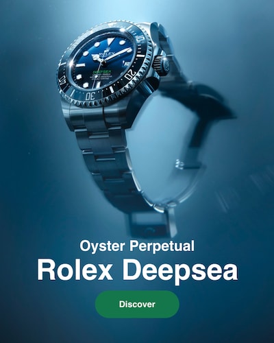 Image of Rolex deepsea watch submerged in water - tap to discover all rolex watches image