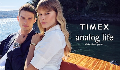 Timex banner with logo and text Analog life - Make Time Yours image