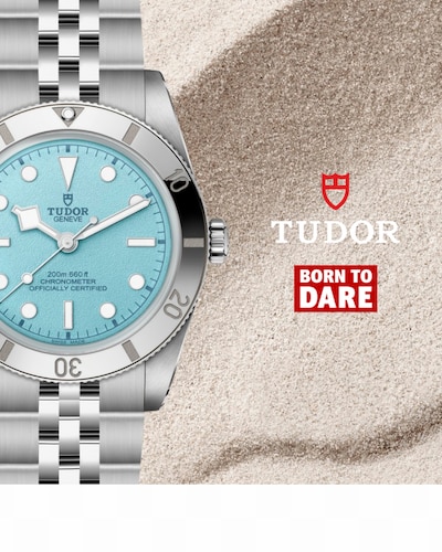 Tudor Lagoon Blue Watch with Tudor and Born To Dare logo image