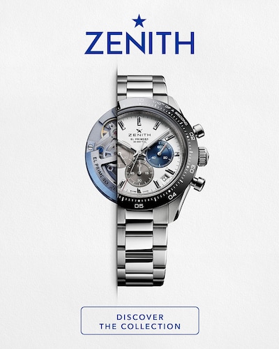Image of Zenith watch and Logo with text on the bottom - Discover the Collection image
